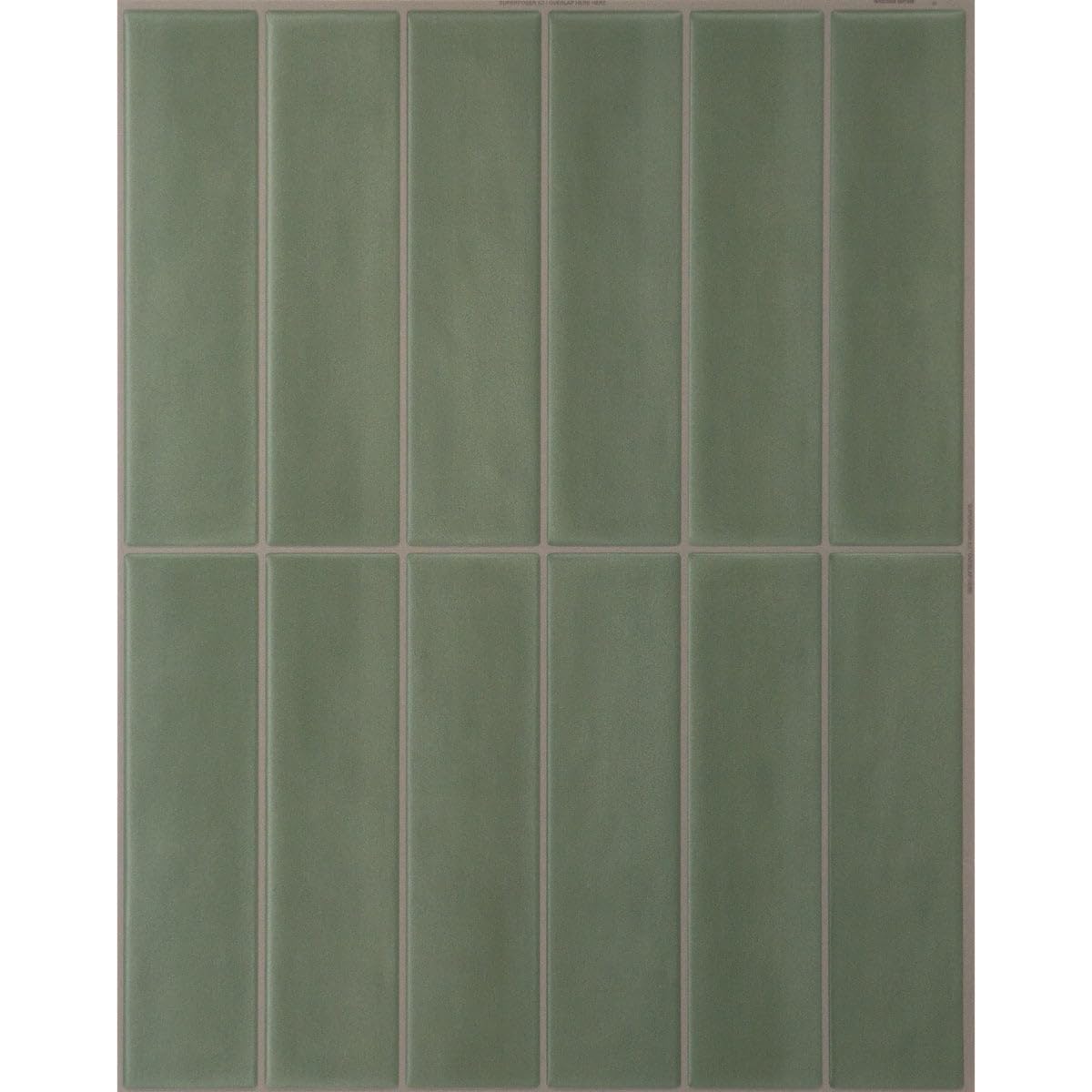 Peel and Stick backsplash, Stacked Olive Green, 11.43"x9"