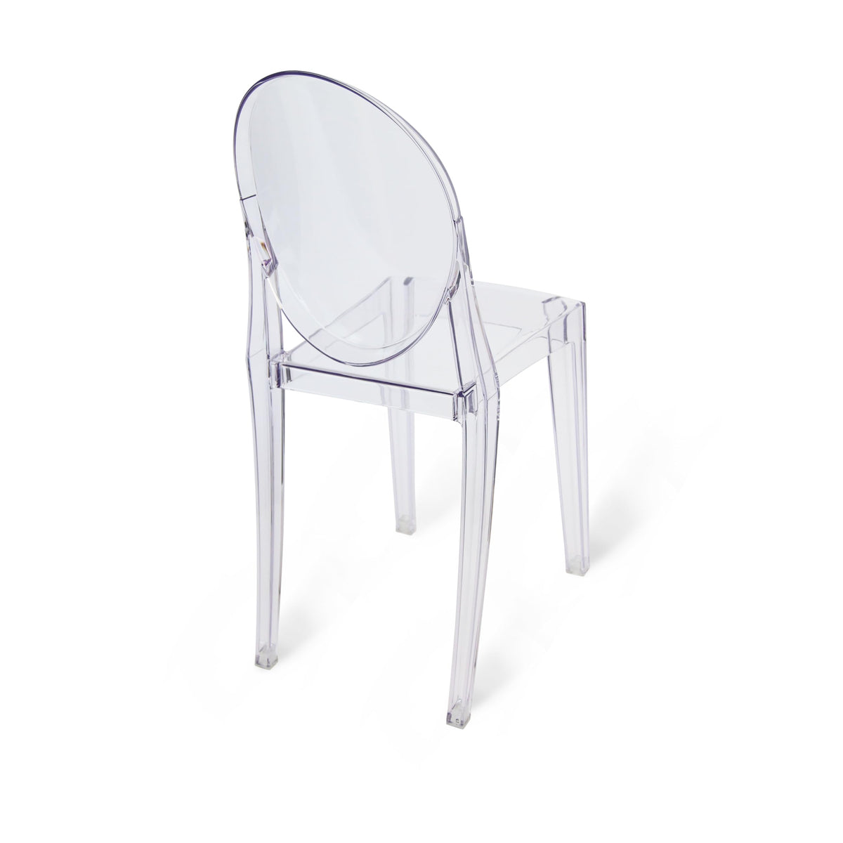 Ghost Chairs Set of 4, 15" Seat, Clear Armless Chairs