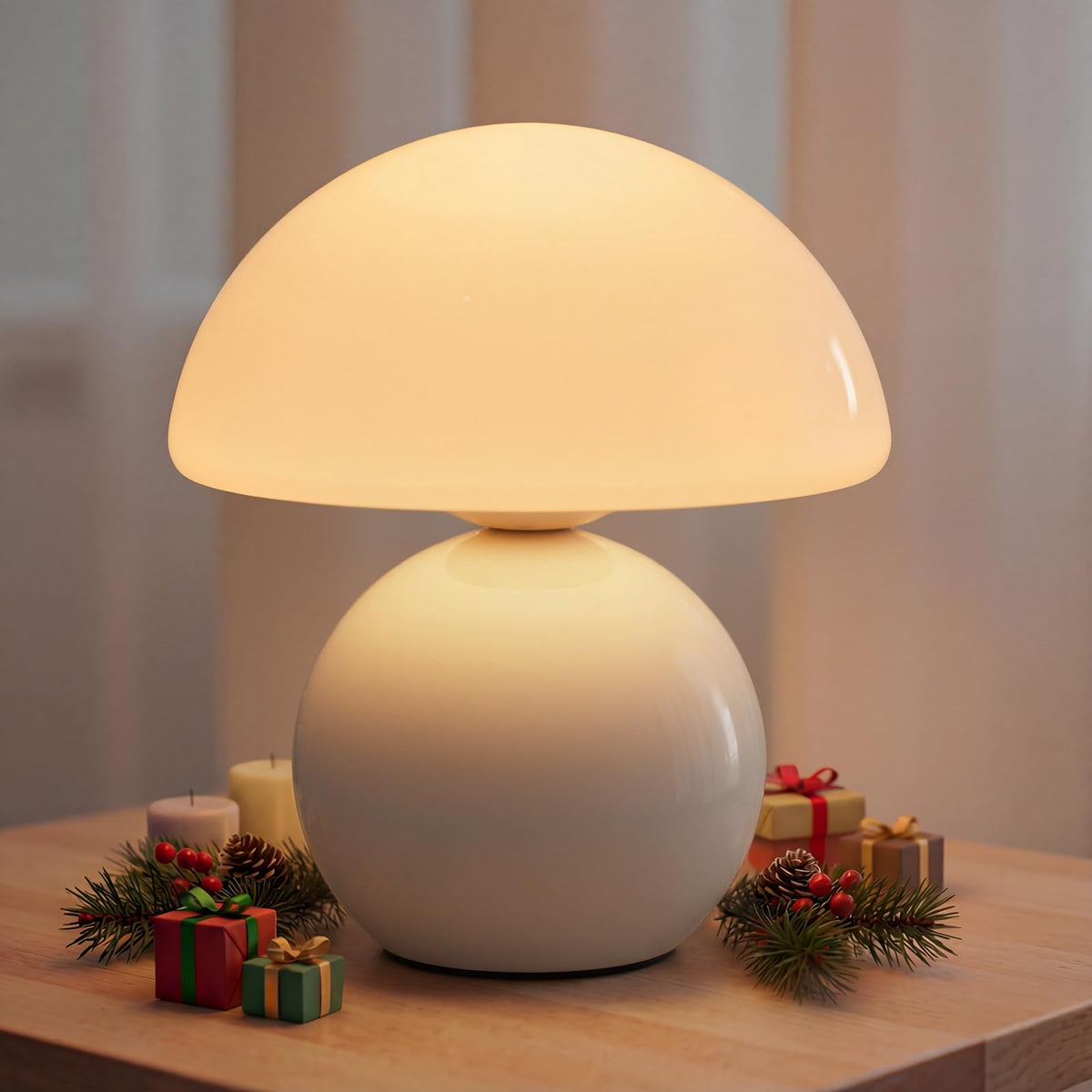 Wireless Mushroom Lamp,Table Lamp, Portables Cordless Lamps,Wireless lamp,Small Bedside Table Touch Lamps,Mini