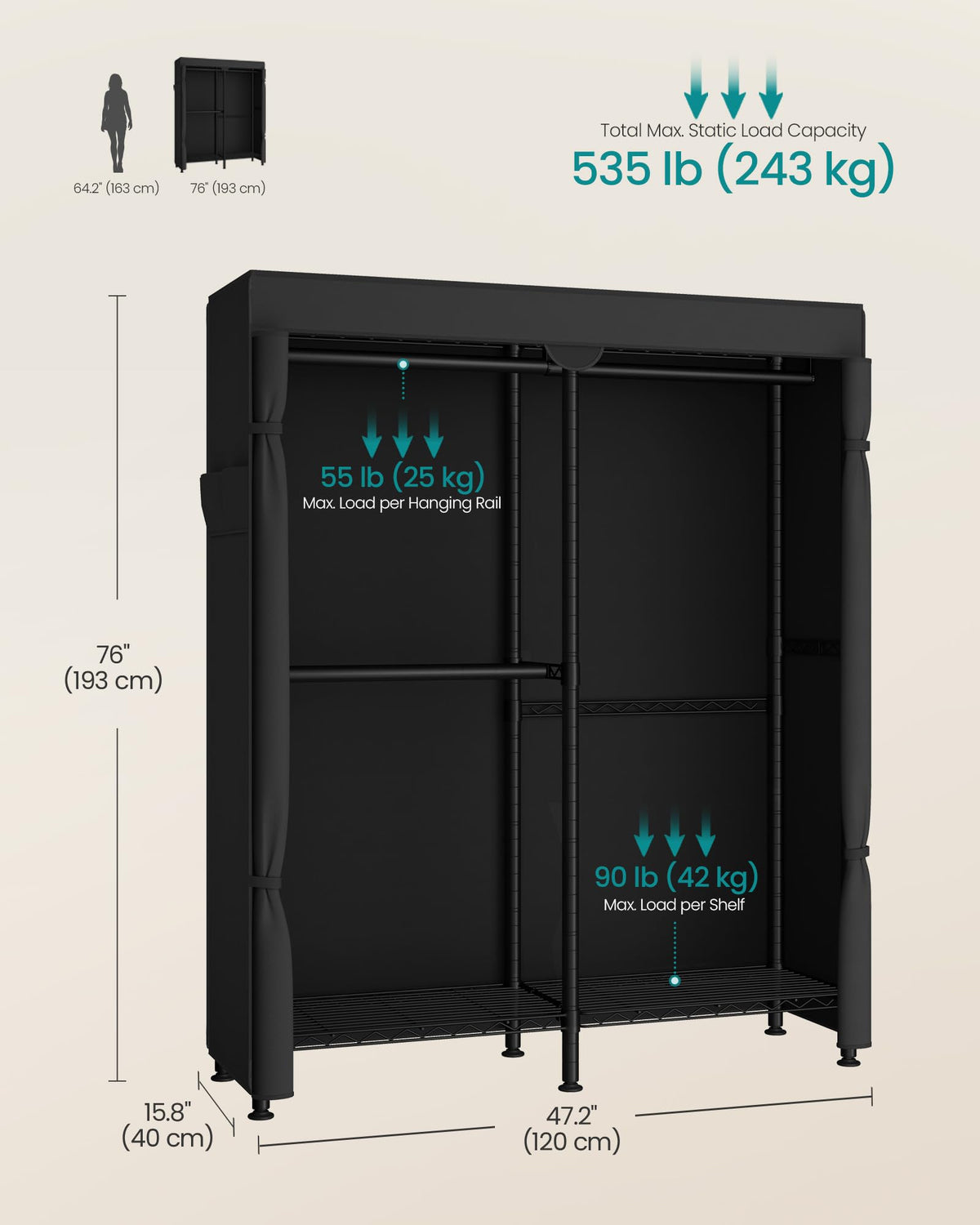 Closet Organizers and Storage, Clothes Rack with Shelves