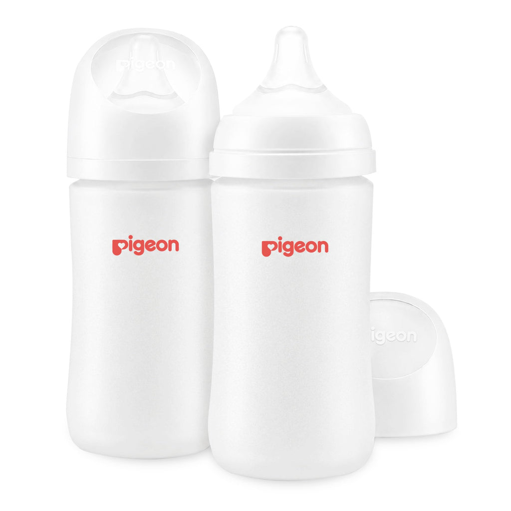 Silicone Coating Baby Bottles, Wide Neck, 8 oz, Pack of 2