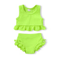 Baby Swimsuit Toddler Girl Bathing Suit Summer Solid Color Bikini Set Beach Two Piece Swim Wear