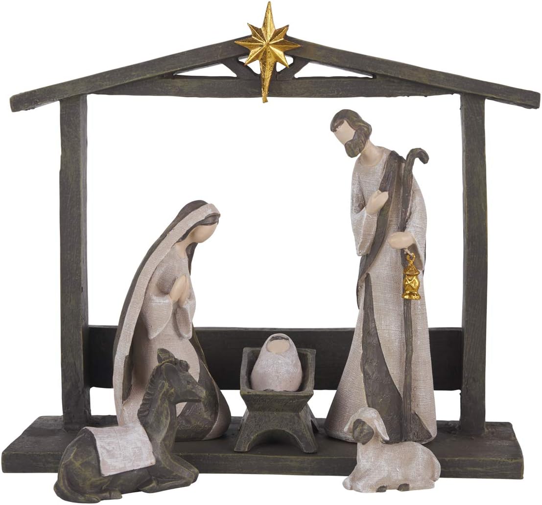 Silent Night Holy Family Nativity Set - Manger Scene (10-Piece)