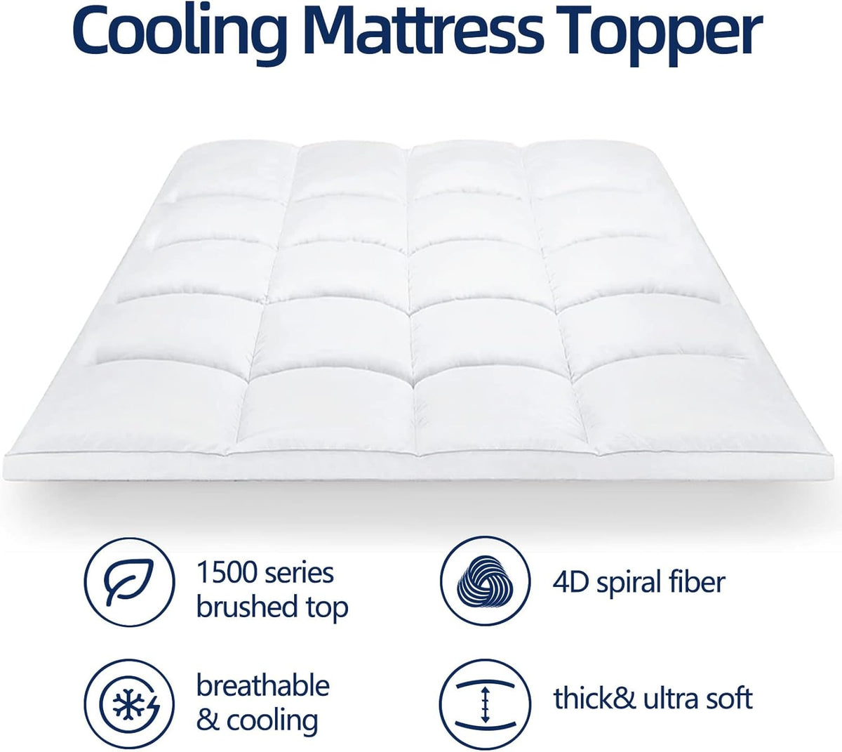 Full Mattress Topper for Back Pain, Thick Mattress Pad Cover