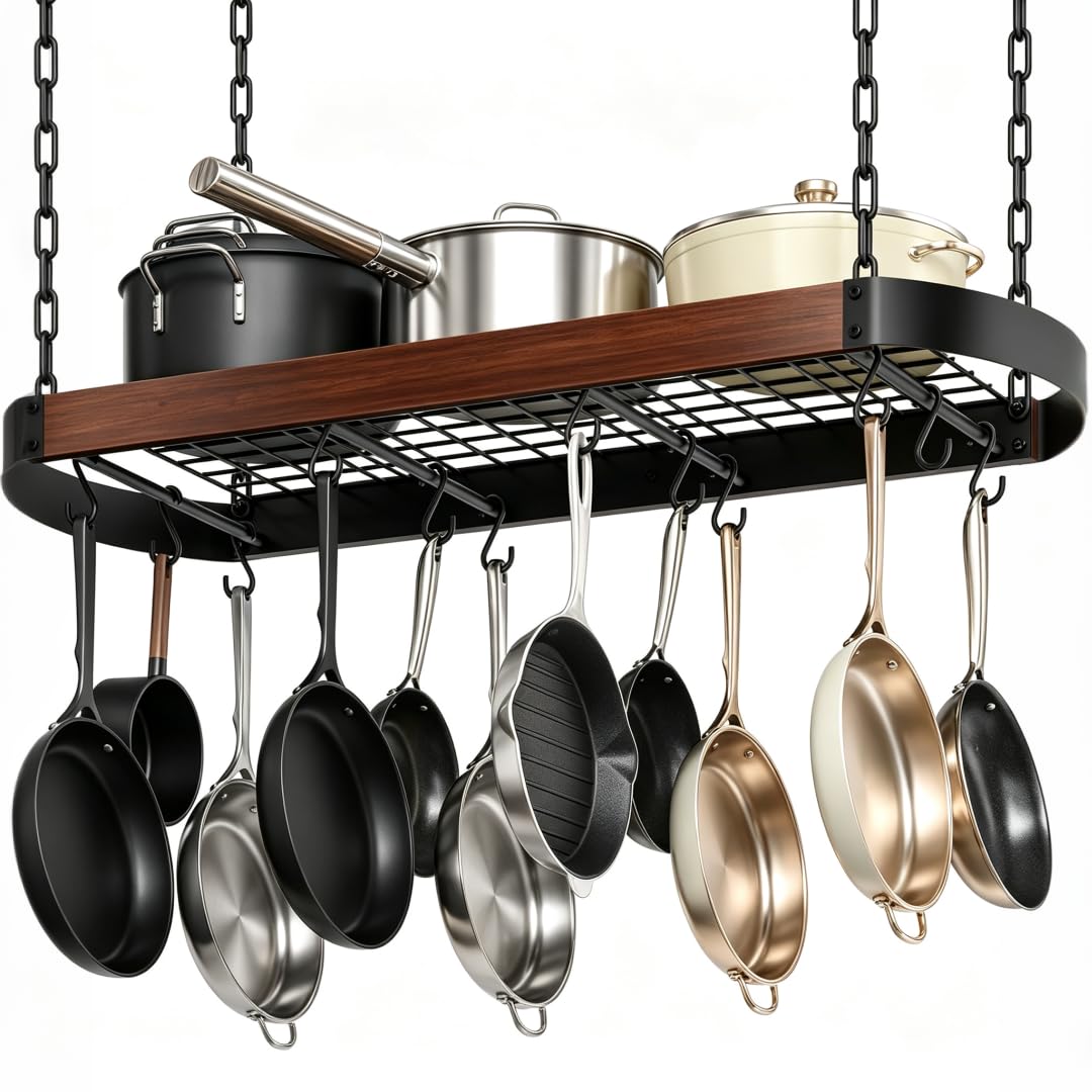 32'' Hanging Pot Rack, Ceiling Pan Hanger, Pot Holder