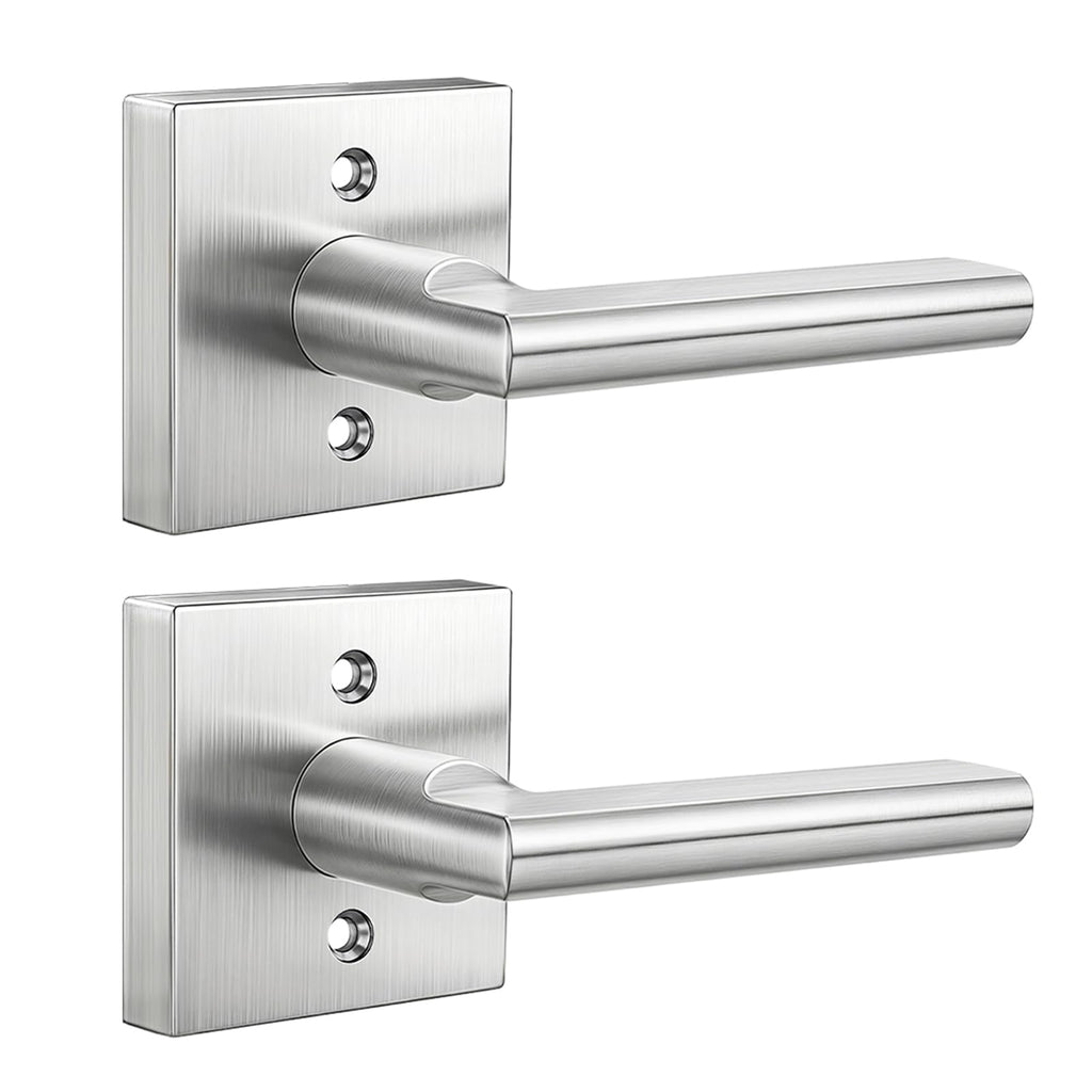 Brushed Nickel Dummy Door Handle, Single-Sided Closet - 1 Pack