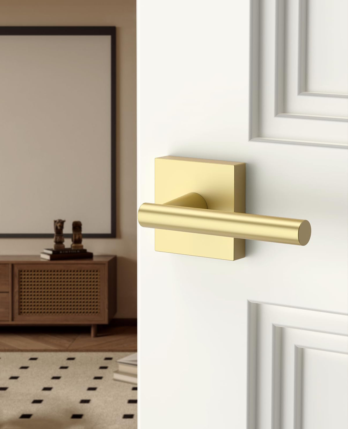 8 Pack Brushed Gold Passage Interior Door Handles