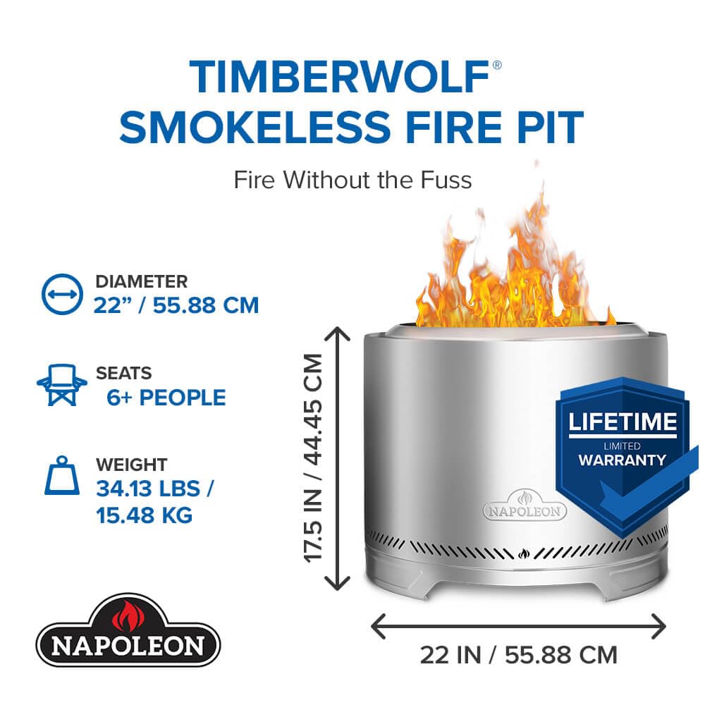 Timberwolf Smokeless Fire Pit, 22-inch
