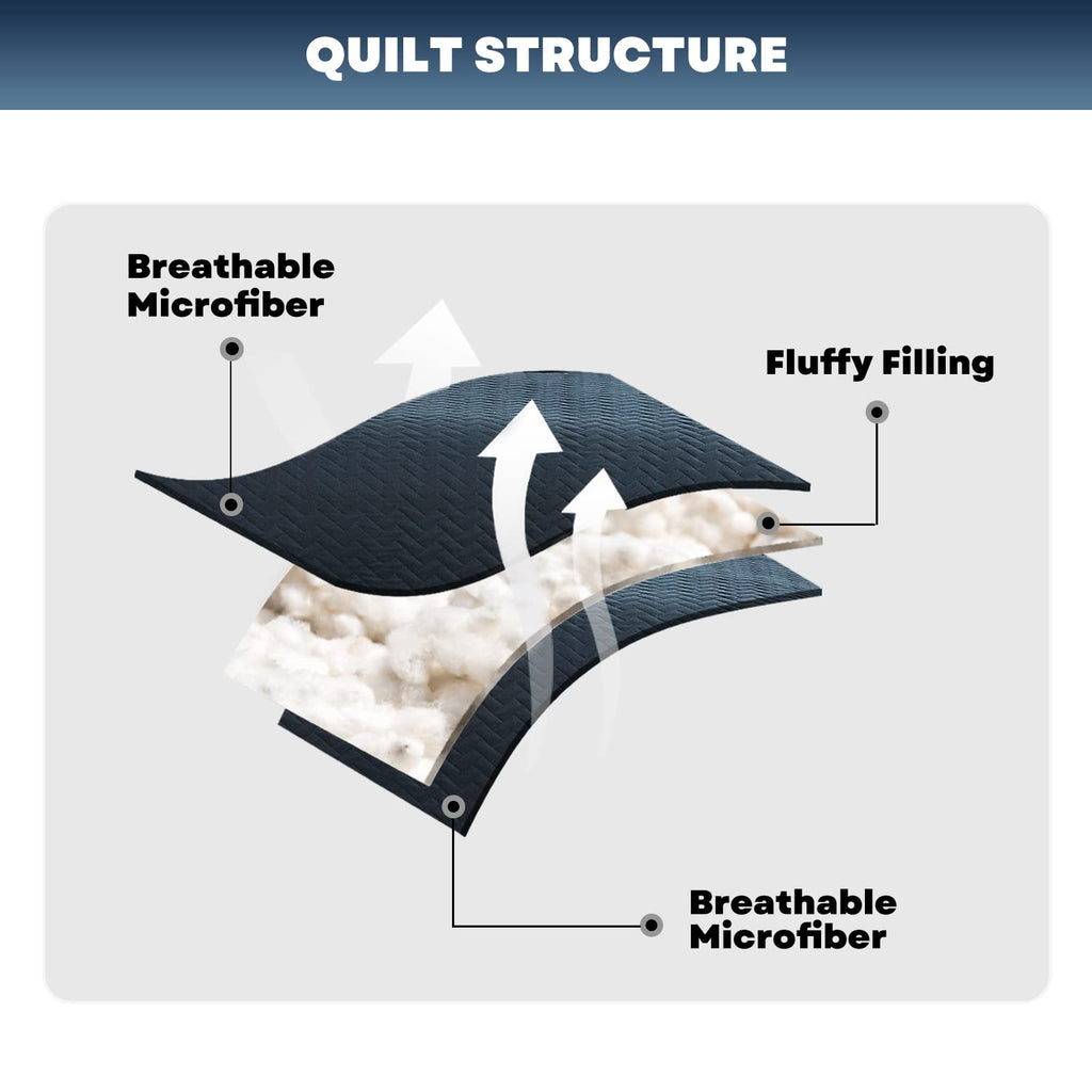Navy Quilt Set, Extra Long Bedspread