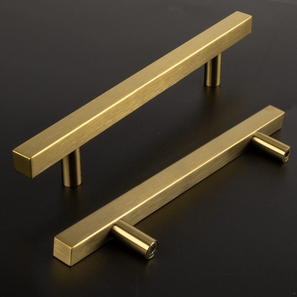 10 Pack 5 Inch Gold Cabinet Handles Brushed Brass Kitchen Pulls