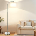 Silver 65-Inch Modern Standing Floor Lamp with 9W LED Bulb Included