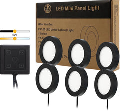 Under Cabinet Lights CCT 3000K-6000K, Puck Lights Color Temperature and Brightness Adjustable with Touch Switch