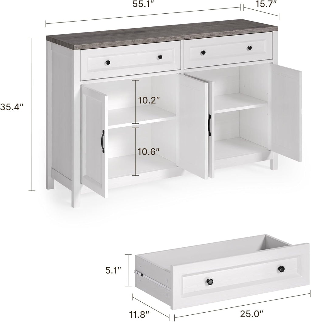 Farmhouse Kitchen Sideboard Buffet Cabinet with Storage