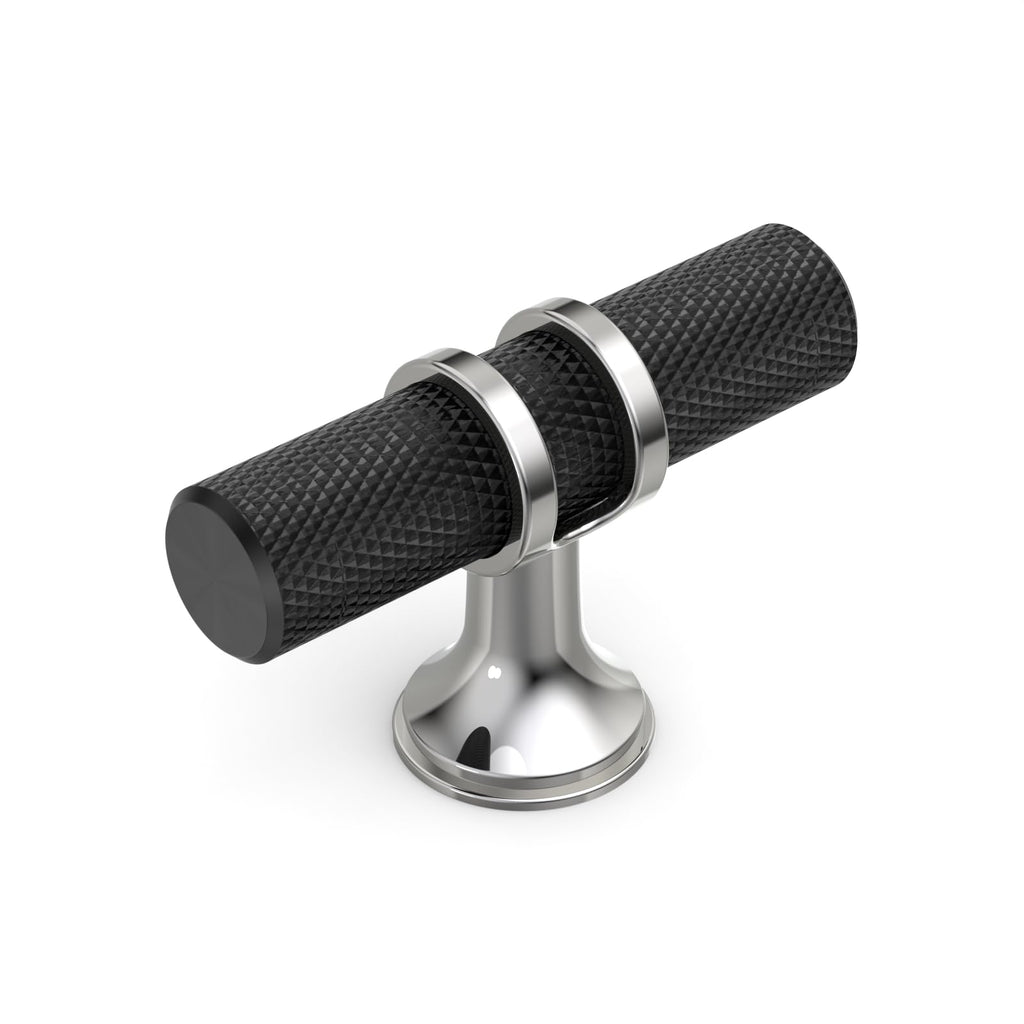 10 Pack Matte Black and Silver Knurled Cabinet Knobs Kitchen Black Knobs Drawer Pulls Hardware for Cupboard