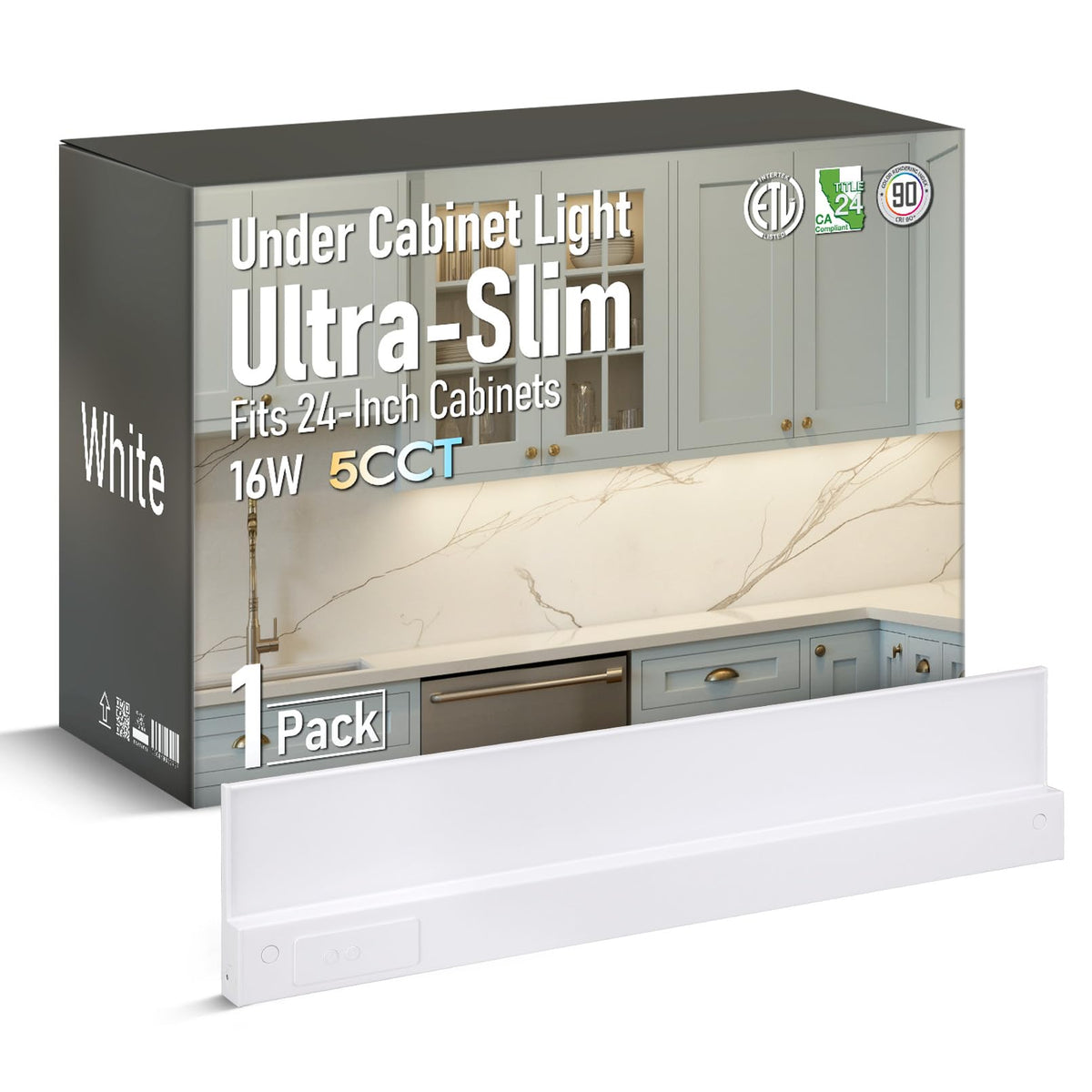 Ultra-Slim LED Under Cabinet Lighting Fits 24" Cabinets