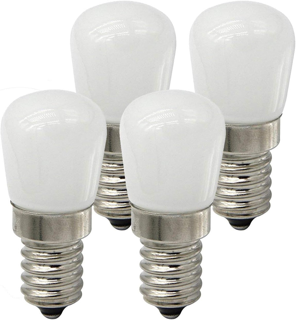 2W LED Refrigerator Bulb (4 Pack)-European E14 Base 15W Equivalent Daylight White 6000K 120V Lamp for Freezer