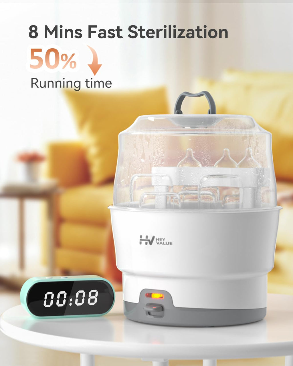 Smart-Steam Bottle Sterilizer for Baby Bottles & Breast Pump Parts