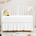 2 Pack Crib Skirt & Crib Bed Sheet Set, White