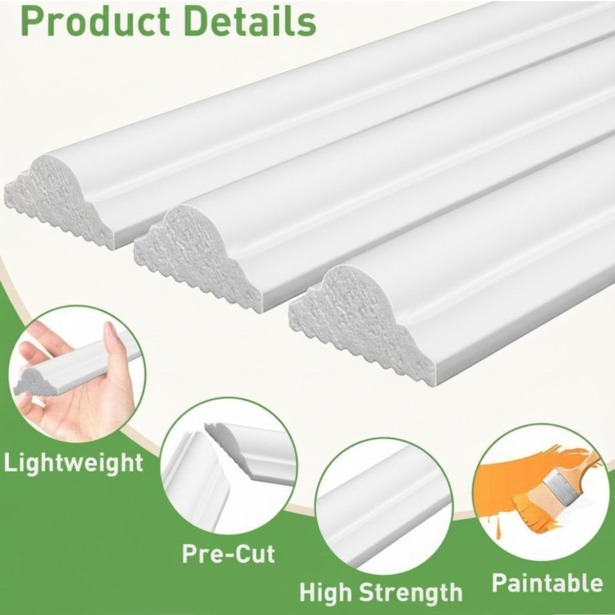 Peel and Stick Wall Molding, 3 Set Pre-Cut & Paintable Wainscoting Panels