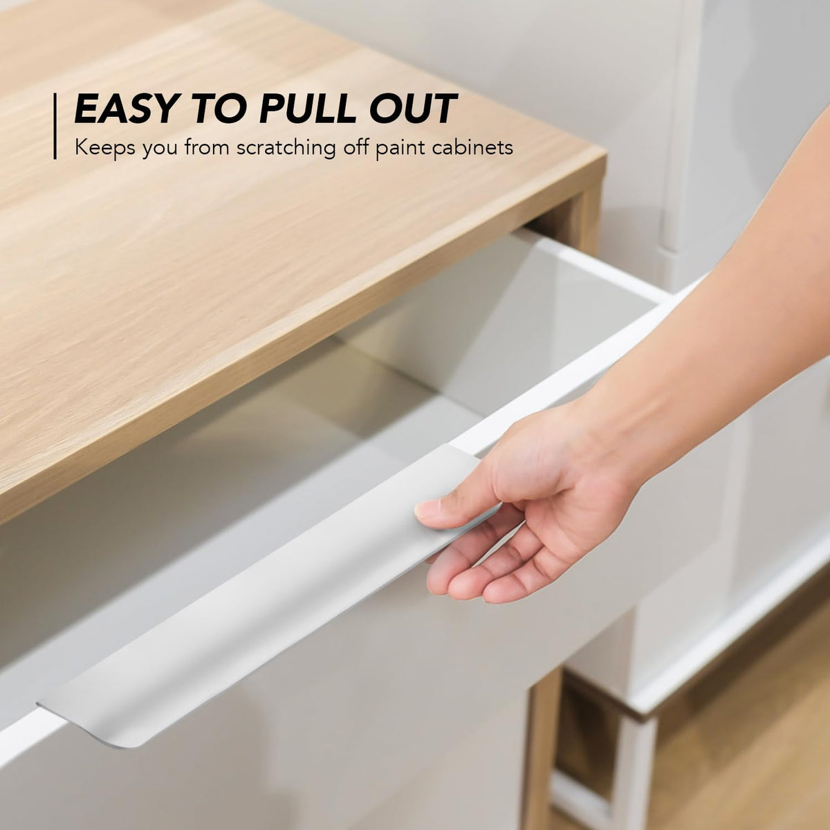 Brushed Nickel Cabinet Handles Finger Edge Pulls 7.8 Inch CC 6 Pack