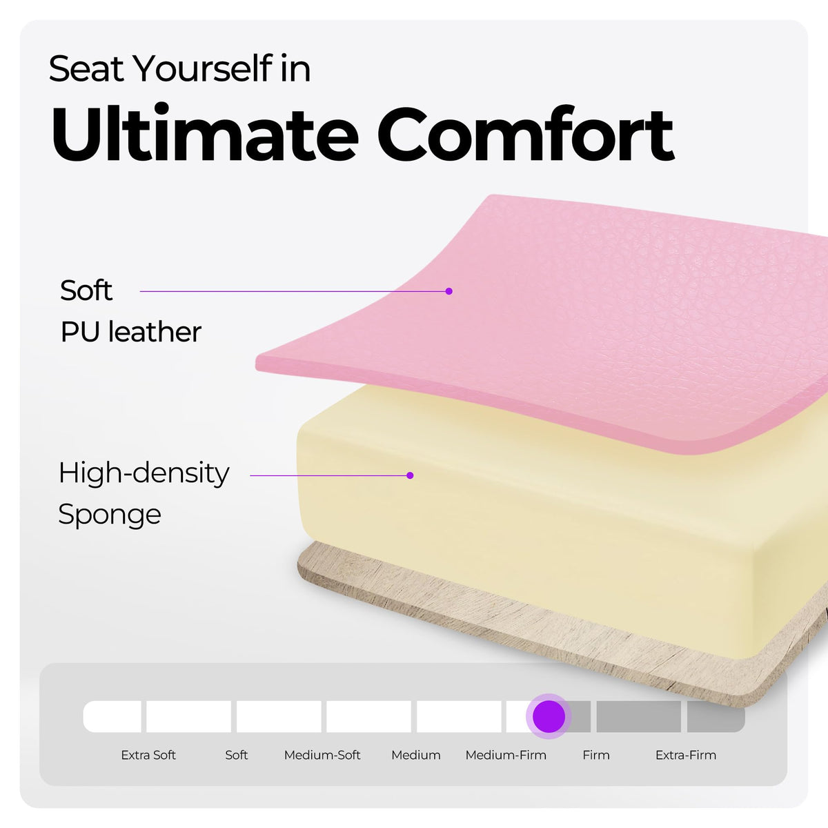 Gaming Chair with Footrest, Lumbar, High-Back, Pink White