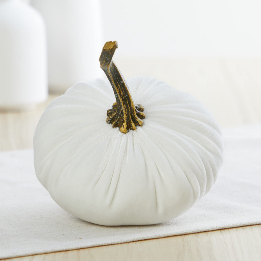 Set of 4, small velvet pumpkins, taupe decor, neutral bowl filler, year round mantel decor, autumn cozy gift for