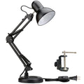 Black Metal Swing Arm Desk Lamp, Adjustable Architect-Style Task Light
