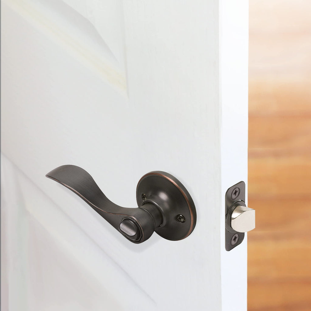 Springdale Privacy Bed and Bath Door Lever Oil Rubbed Bronze