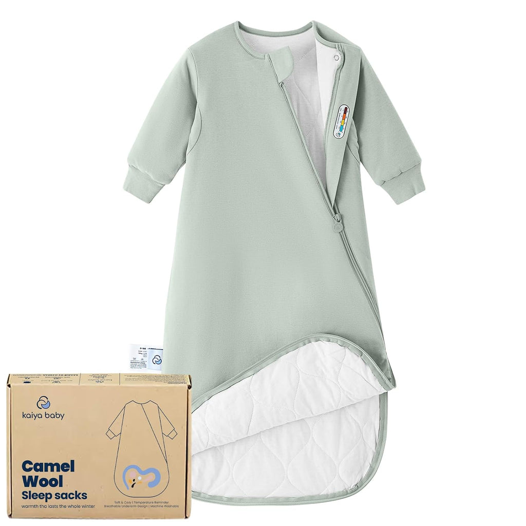 KaiyaBaby Organic Cotton Baby Sleep Sack, Long Sleeve 3.5 TOG