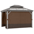 12'x12' Gazebo Privacy Curtain Replacement, Universal 4-Panel Sidewall