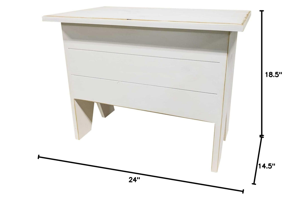 Entryway Bench with Storage 2' Long (Old Cottage White)