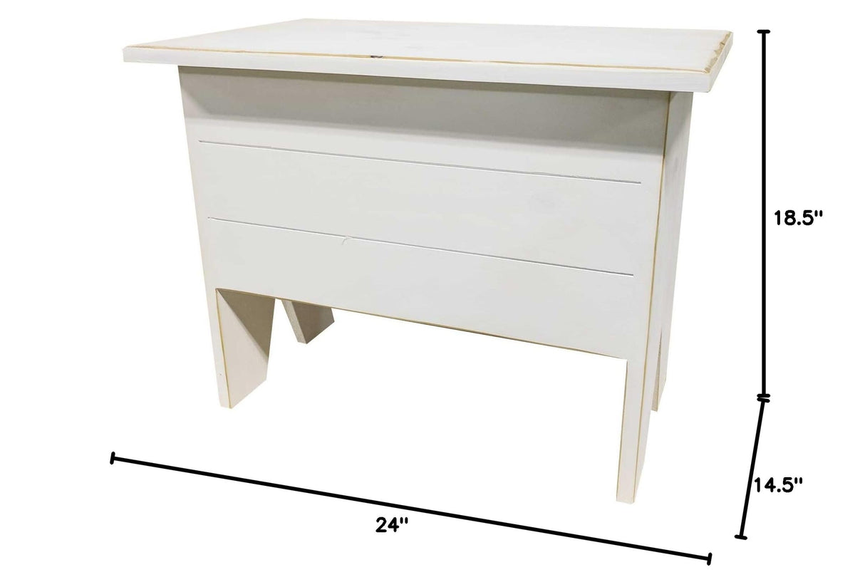 Entryway Bench with Storage 2' Long (Old Cottage White)