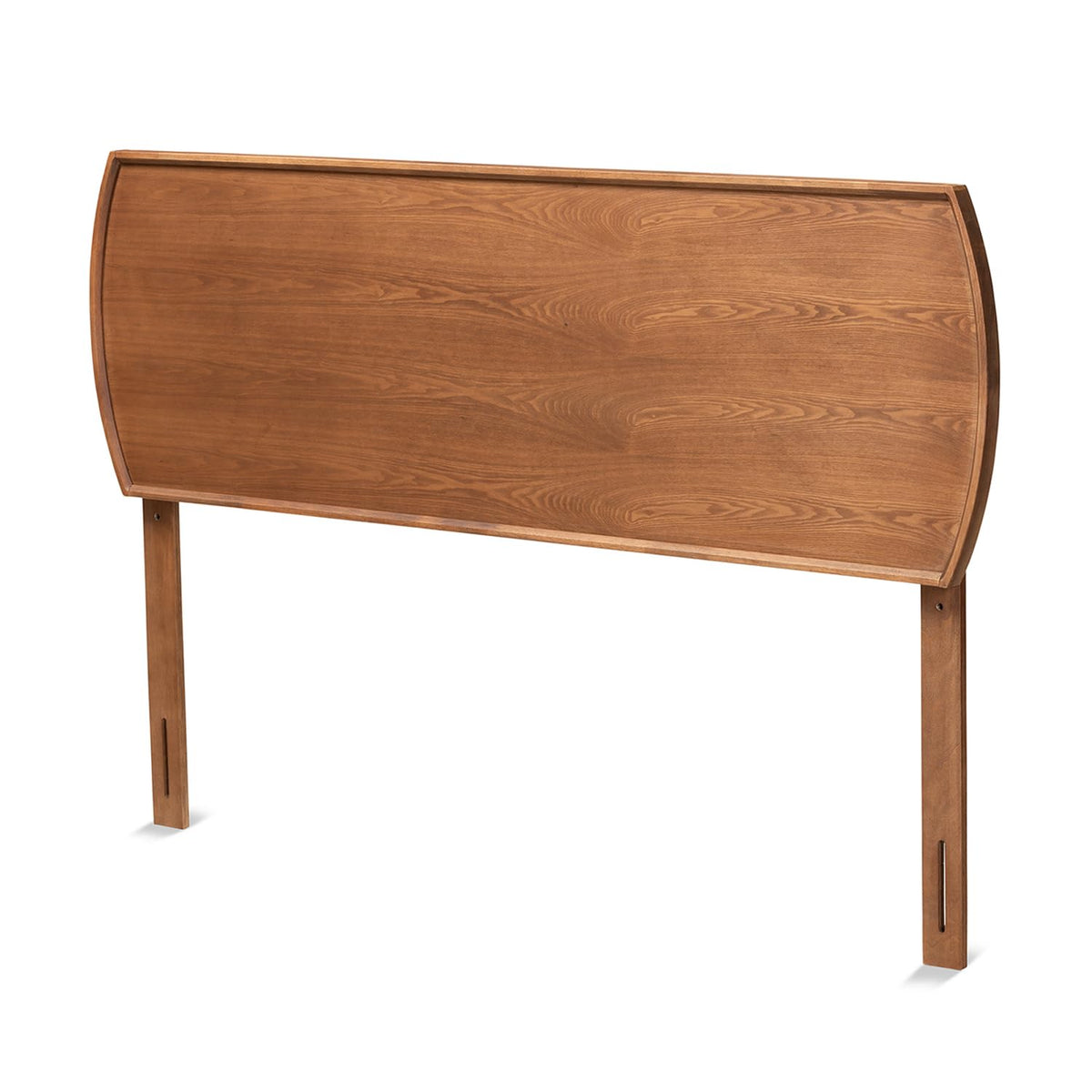 Victorian Vintage Mid-Century Modern Ash Walnut Finished Wood King Size Headboard