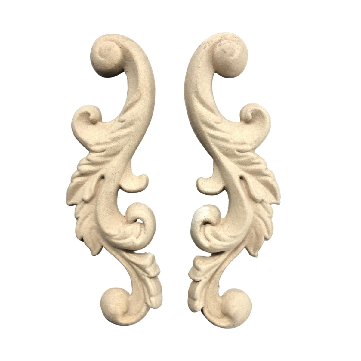 Set of Leafy Scrolls Heat Bendable & Flexible Wood Appliques 10.5x3.5cm - DIY Craft, Furniture & Home Decor
