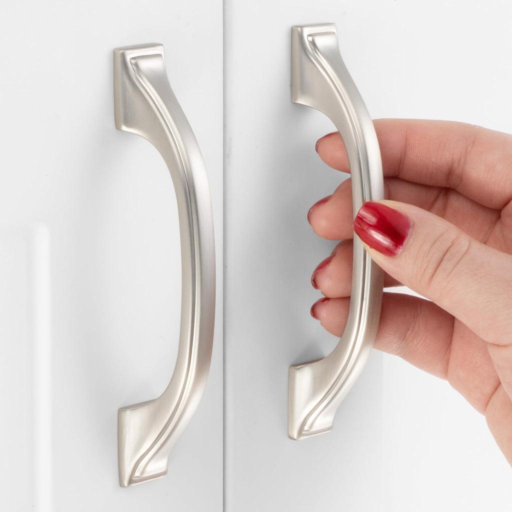 3 in Brushed Nickel Cabinet Pulls Arch Drawer Handles 10 Pack P2409