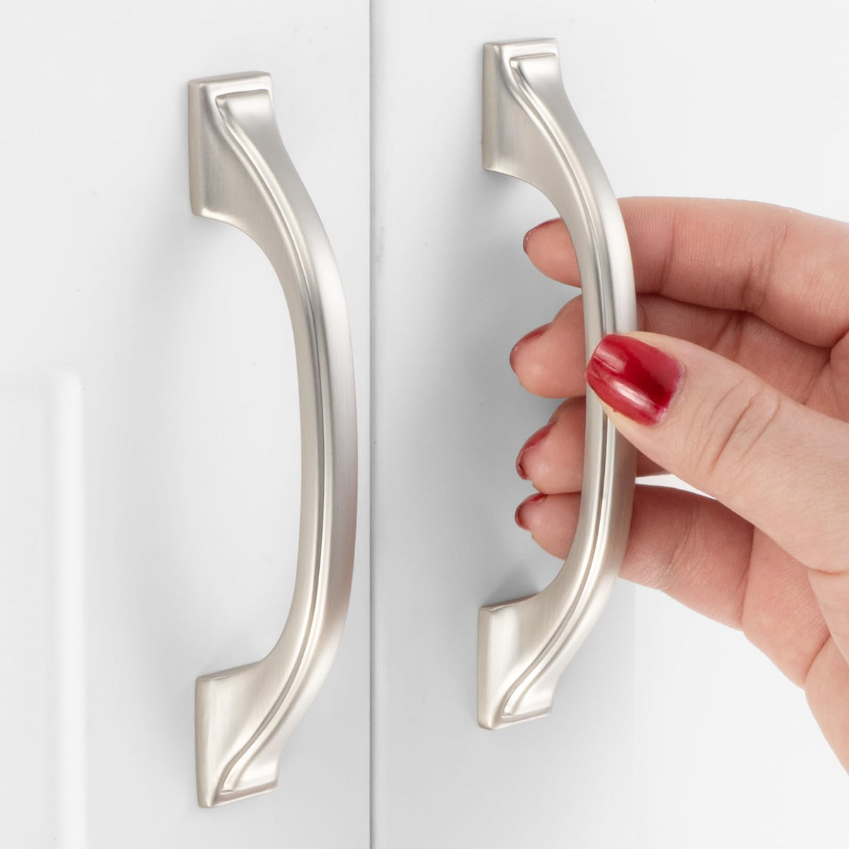 3 in Brushed Nickel Cabinet Pulls Arch Drawer Handles 10 Pack P2409