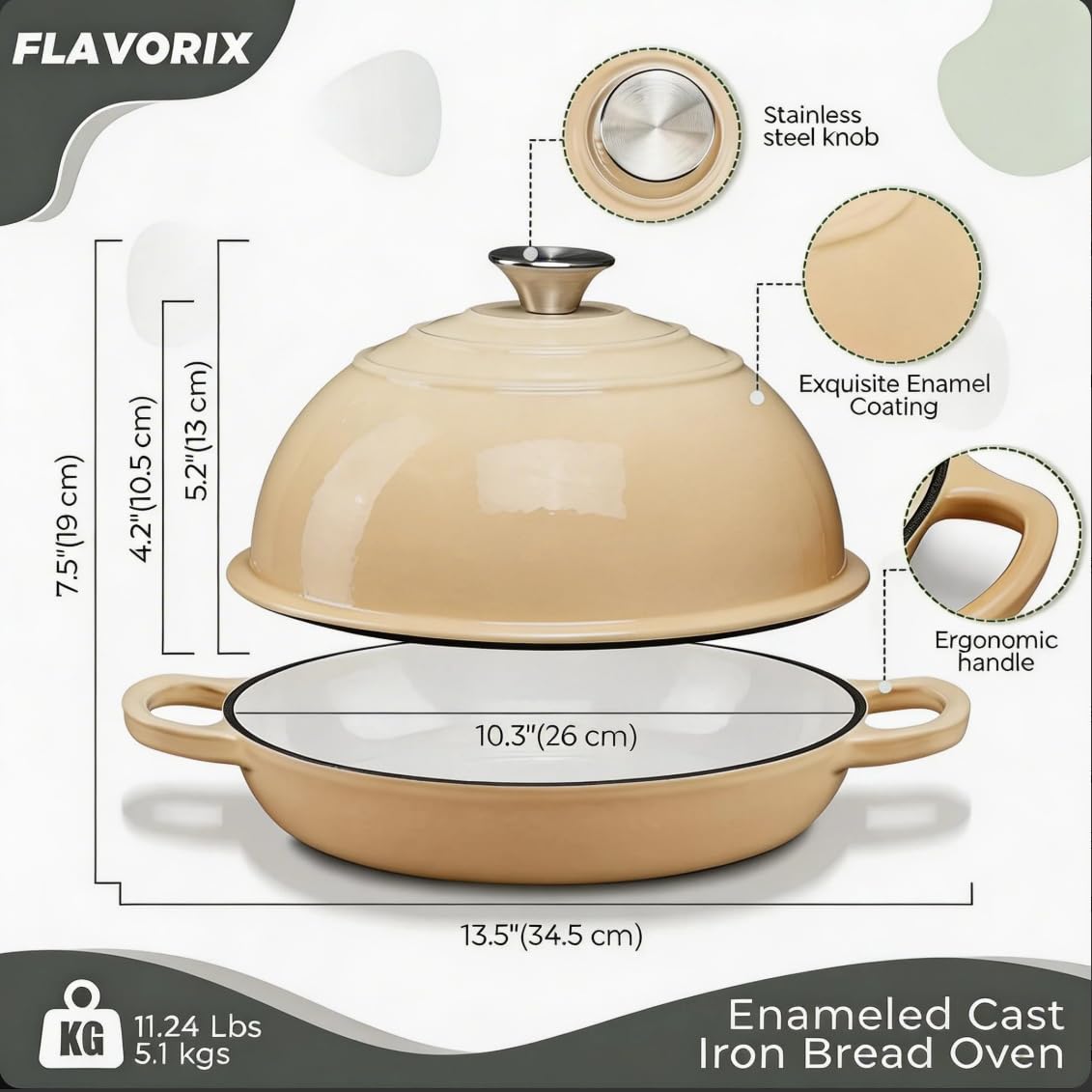 Enameled Cast Iron Bread Oven for Sourdough