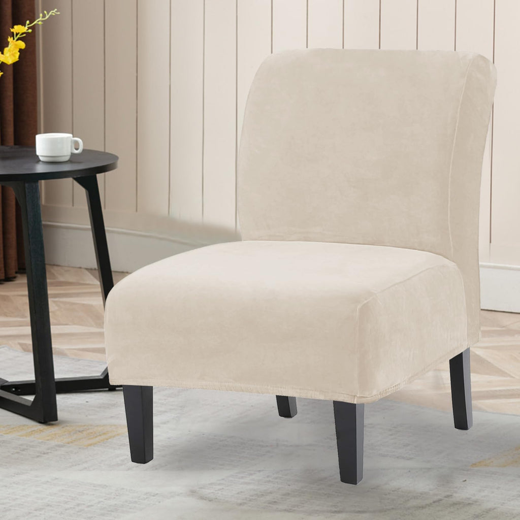 Armless Accent Chair Slipcovers, Thick Slipper Accent Chair Covers Hotel Oversized Big Chairs, Removable Furniture