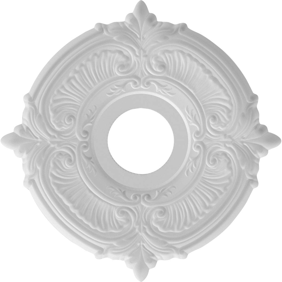 Attica Thermoformed PVC Ceiling Medallion (Fits Canopies up to 5"), 13"OD x 3 1/2"ID x 3/4"P