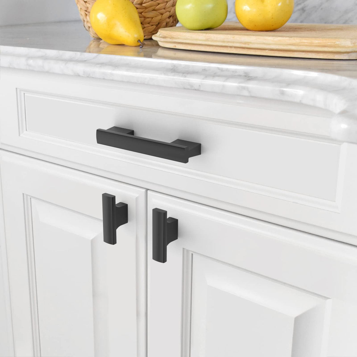 20 Pack Matte Black Cabinet Knobs 2 Inch (50MM) Single Hole Cabinet Pulls Kitchen Cabinet Knobs Drawer Knobs T Bar