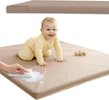 Play Mat for Floor (50" x 50") Waterproof Vegan Leather - Easy to Clean w Removable Cover - Mat for Tummy Time