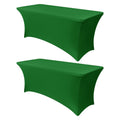 6ft Stretch Spandex Table Cover, 2 Pack, Emerald Green