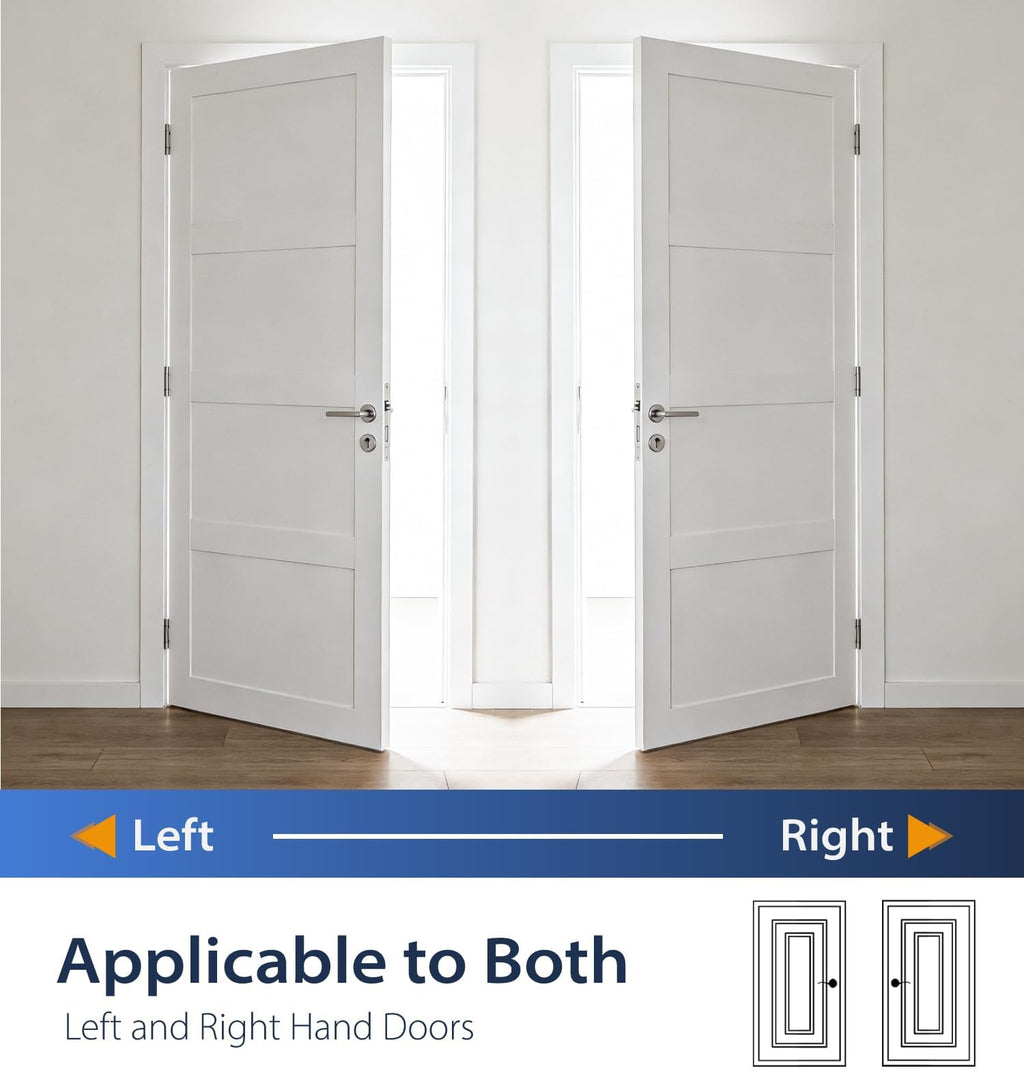 2-Pack 4.5 Inch Self Closing Door Hinges with Square Corners, Brushed Nickel