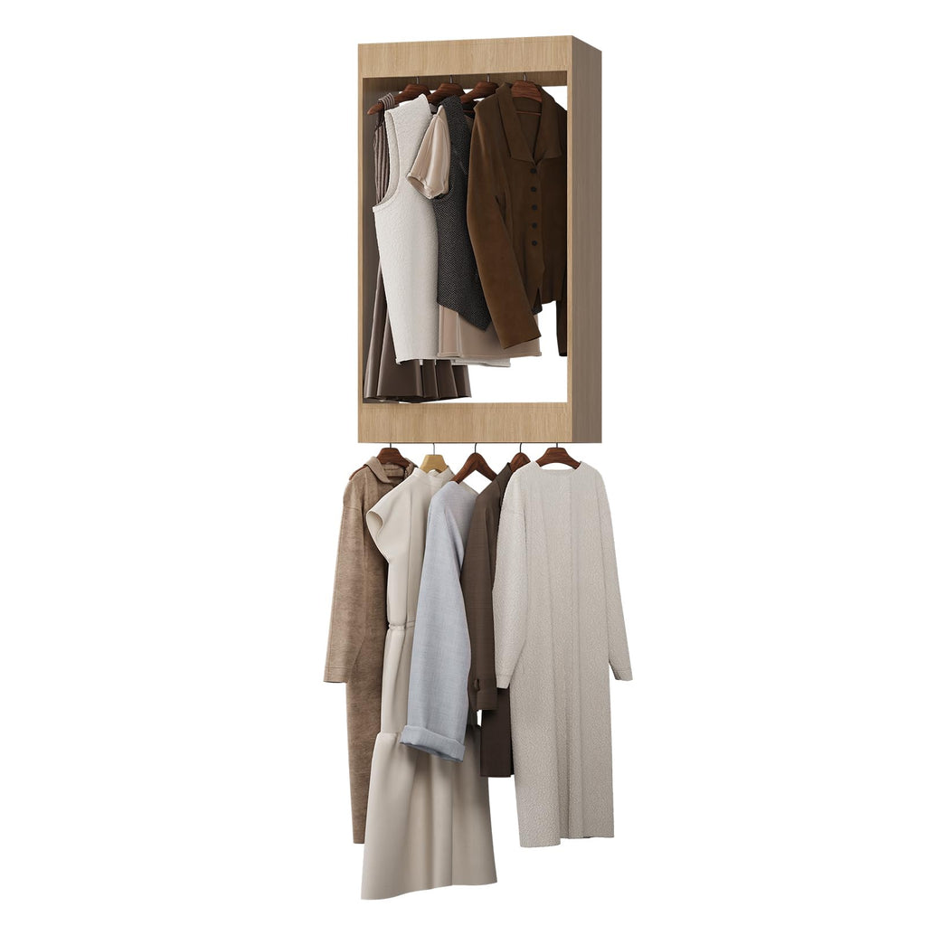Double Hanging Closet Unit, Modular System Organizer With Storage for Walk In Closets, Clothing Rack Wardrobe for