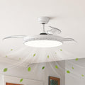 Retractable Ceiling Fan with Lights, 44 Inch, Remote, High CFM