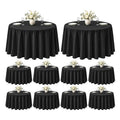 Classic Series 10 Pack 70inch Round Polyester Table Cloth, Black
