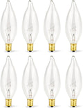 Universal Crystal Clear Incandescent Light Bulb, E12 40W 120V 2500K Light Bulb Replacement, CA10 Candelabra Candle
