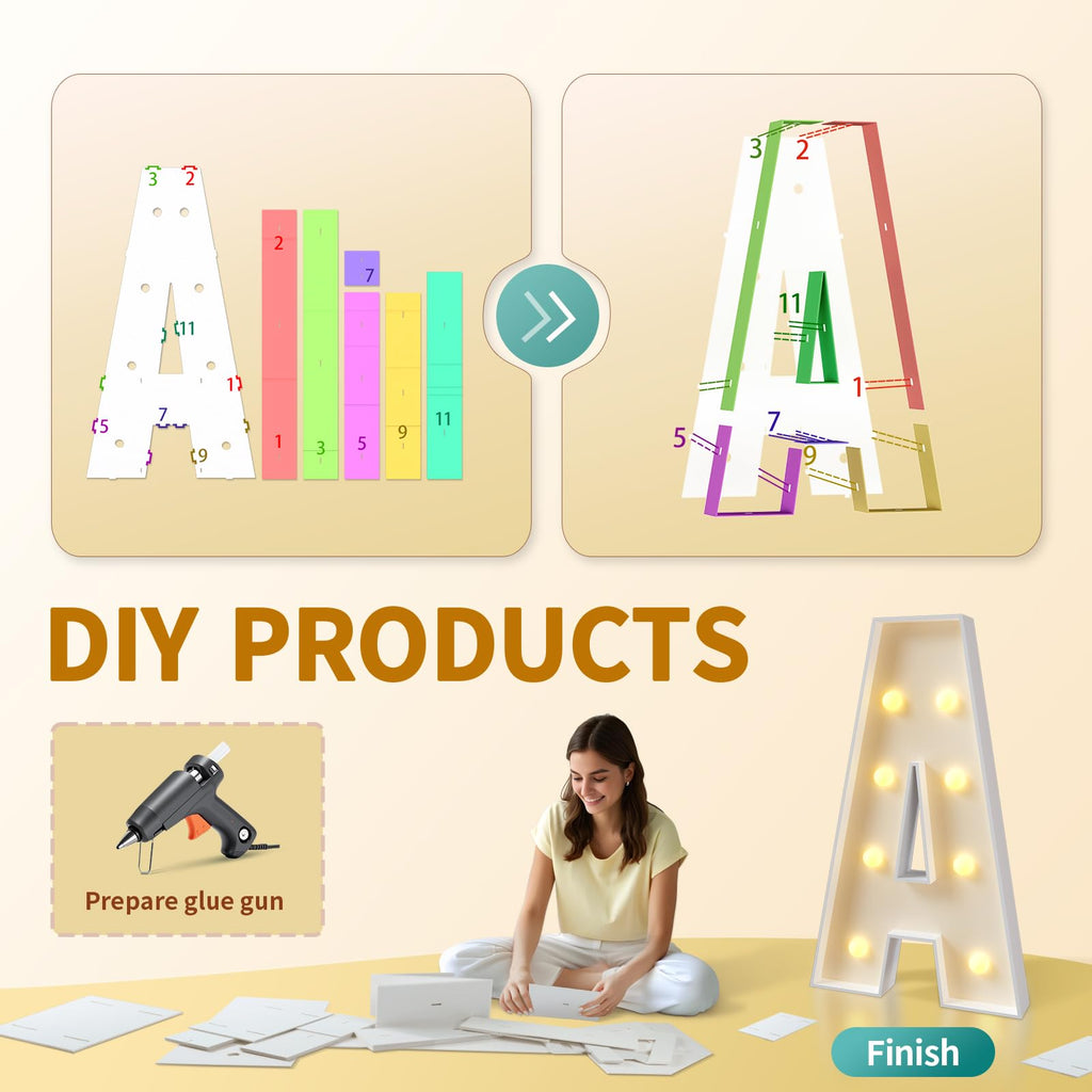 Marquee Letters, 3FT Light Up Letters A with Light for Party Decor