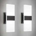 Modern LED Wall Sconces Set of Two, Dimmable Indoor Wall Lights, 5CCT 2700K-5000K Adjustable, Hardwired Acrylic Wall