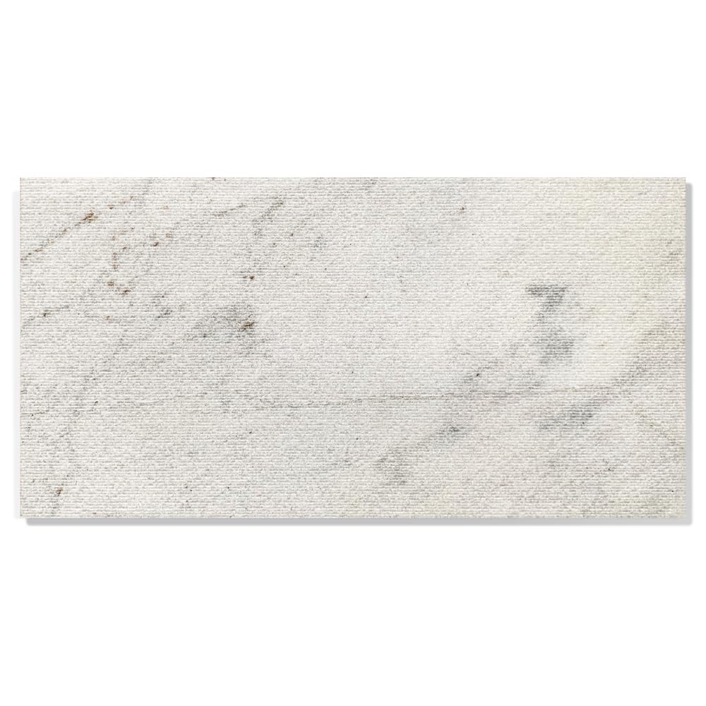 3D Fluted White Marble Wall Tiles, 12 x 24 Inch, 4 Pieces, FS Finish